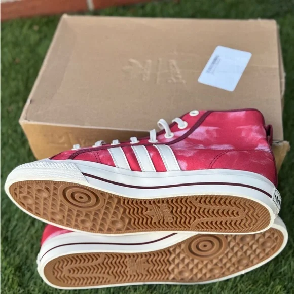 Adidas Nizza Hi RF Red Tie Dye Men’s 11.5 - Picture 12 of 14